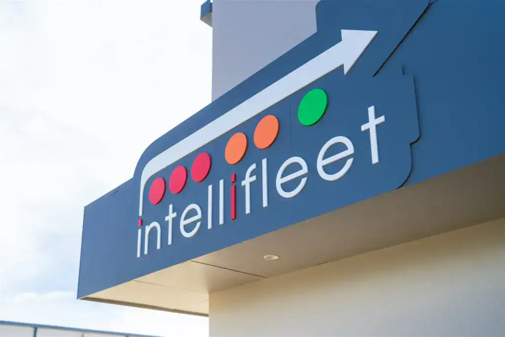 Intellifleet technician fitting an in-vehicle monitoring system